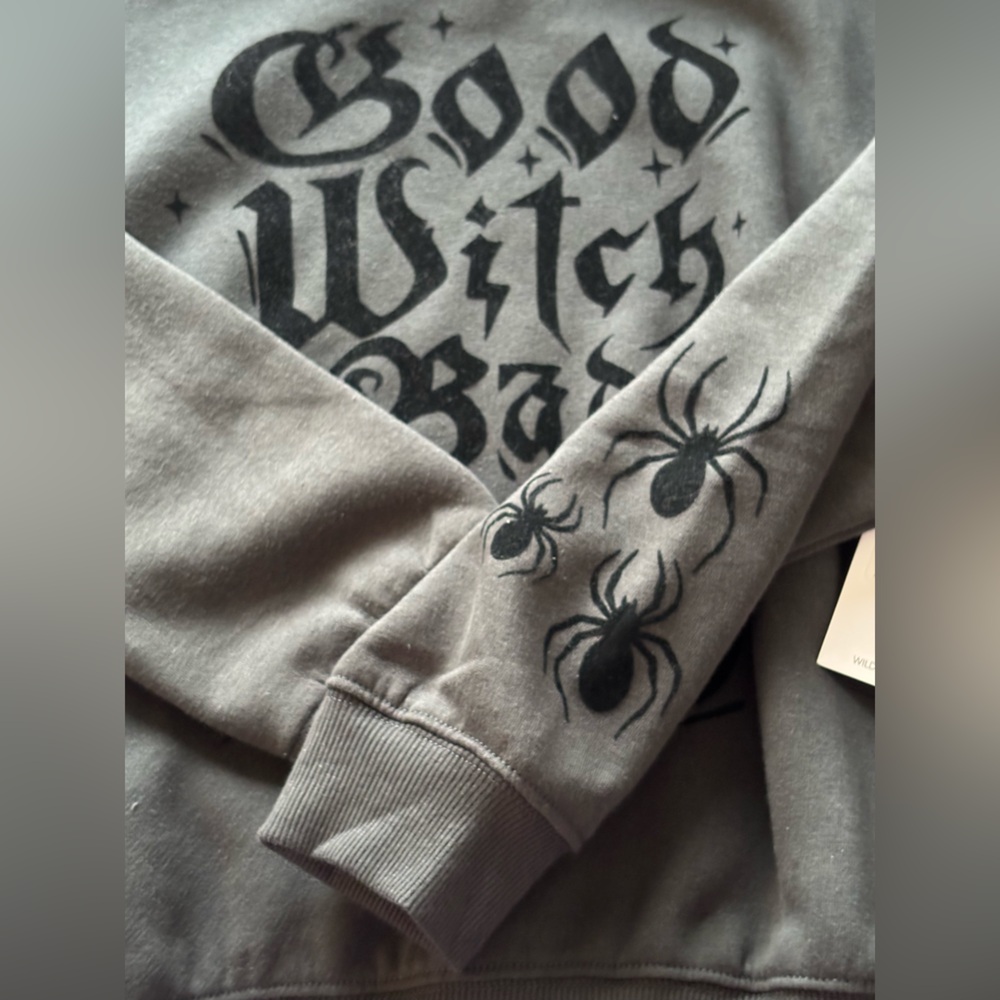 Wildfox Good Witch Blake Hoodie Pirate Black Size Small Spiders Halloween NEW - Picture 10 of 16